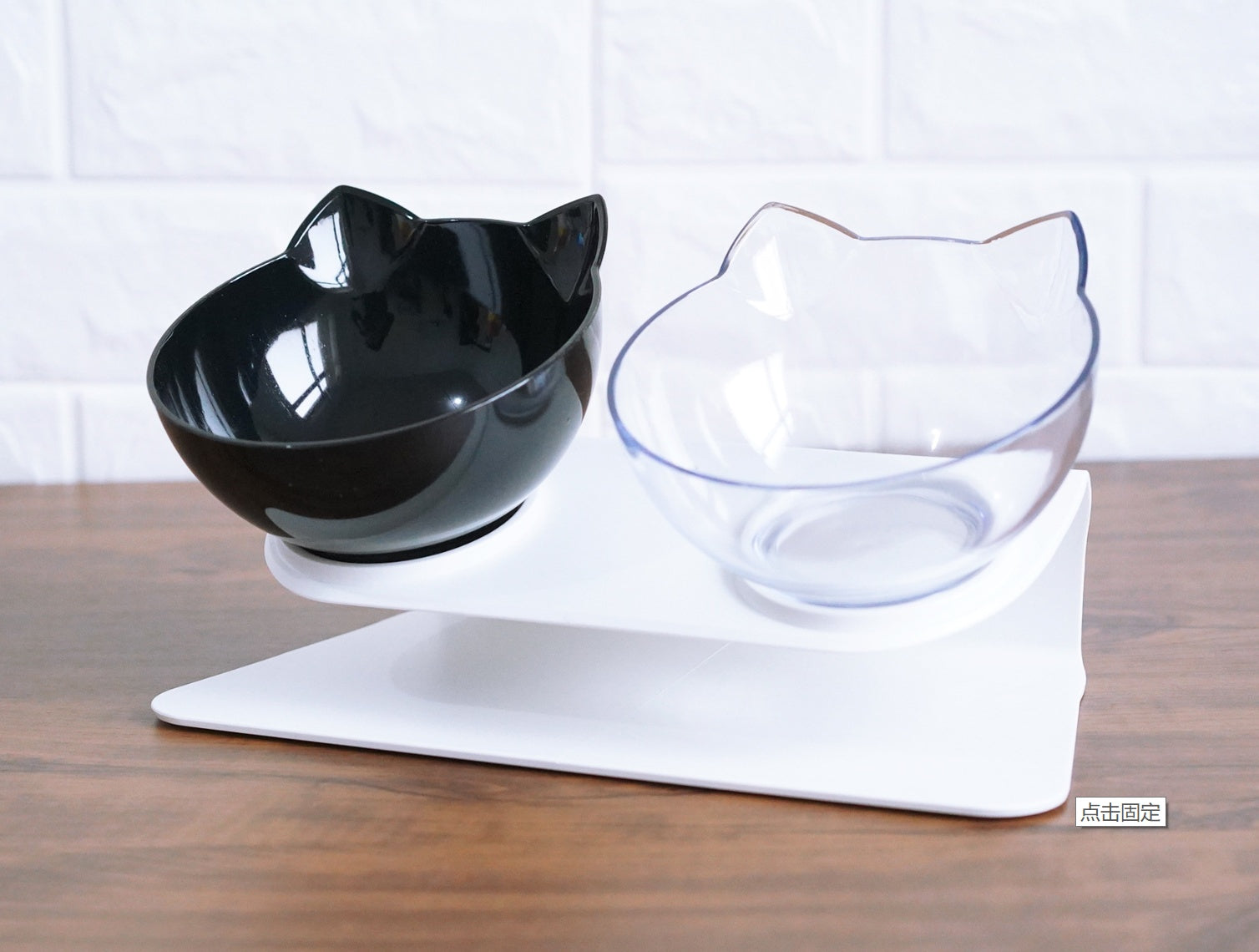 New Inclined Food Cat Ear Oblique Mouth Transparent Single Pet Bowl - 𝓢𝓱𝓸𝓹𝓵𝓮𝓬𝔂