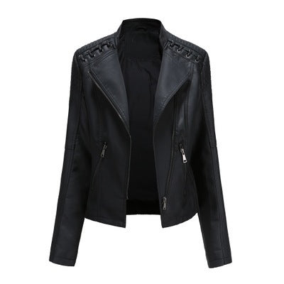 Women's Leather Jackets Women's Short Jackets Slim Thin Leather Jackets Ladies Motorcycle Suits - 𝓢𝓱𝓸𝓹𝓵𝓮𝓬𝔂