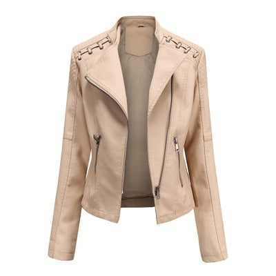 Women's Leather Jackets Women's Short Jackets Slim Thin Leather Jackets Ladies Motorcycle Suits - 𝓢𝓱𝓸𝓹𝓵𝓮𝓬𝔂