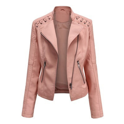 Women's Leather Jackets Women's Short Jackets Slim Thin Leather Jackets Ladies Motorcycle Suits - 𝓢𝓱𝓸𝓹𝓵𝓮𝓬𝔂
