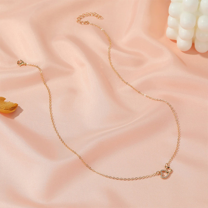 Love Necklace Temperament Double Peach Heart Pendant Clavicle Chain - 𝓢𝓱𝓸𝓹𝓵𝓮𝓬𝔂