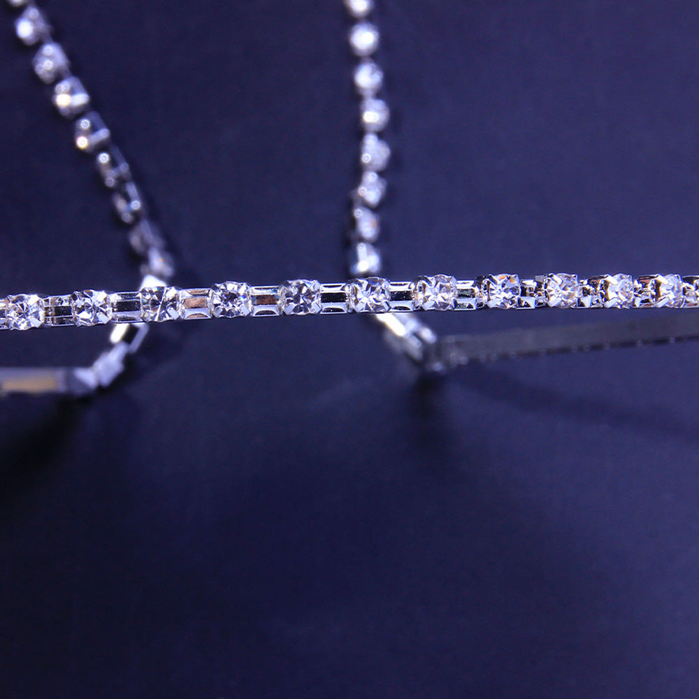 European And American Hot-selling Single-chain With Diamond Headband, Temperament And Personality, Back-hung Hairpin, Simple And Full-drilled Headwear Headwear - 𝓢𝓱𝓸𝓹𝓵𝓮𝓬𝔂