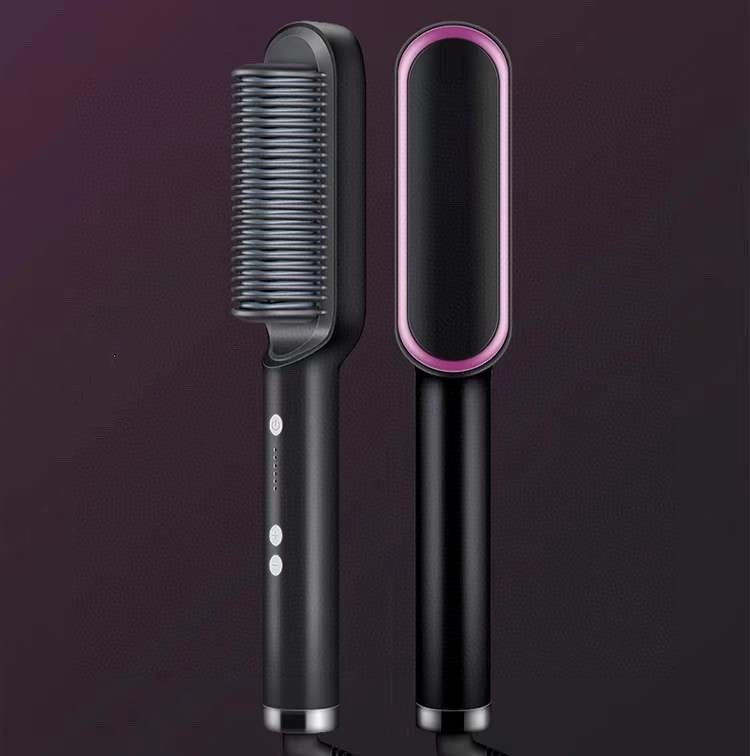 New 2 In 1 Hair Straightener Hot Comb Negative Ion Curling Tong Dual-purpose Electric Hair Brush - 𝓢𝓱𝓸𝓹𝓵𝓮𝓬𝔂