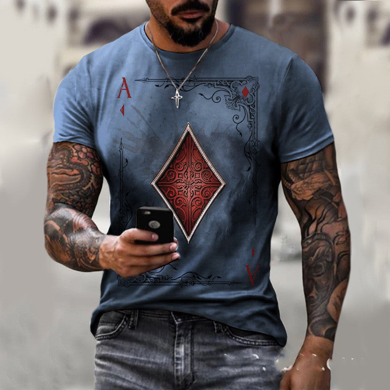Playing Card Printing Men's T-Shirt Top - 𝓢𝓱𝓸𝓹𝓵𝓮𝓬𝔂