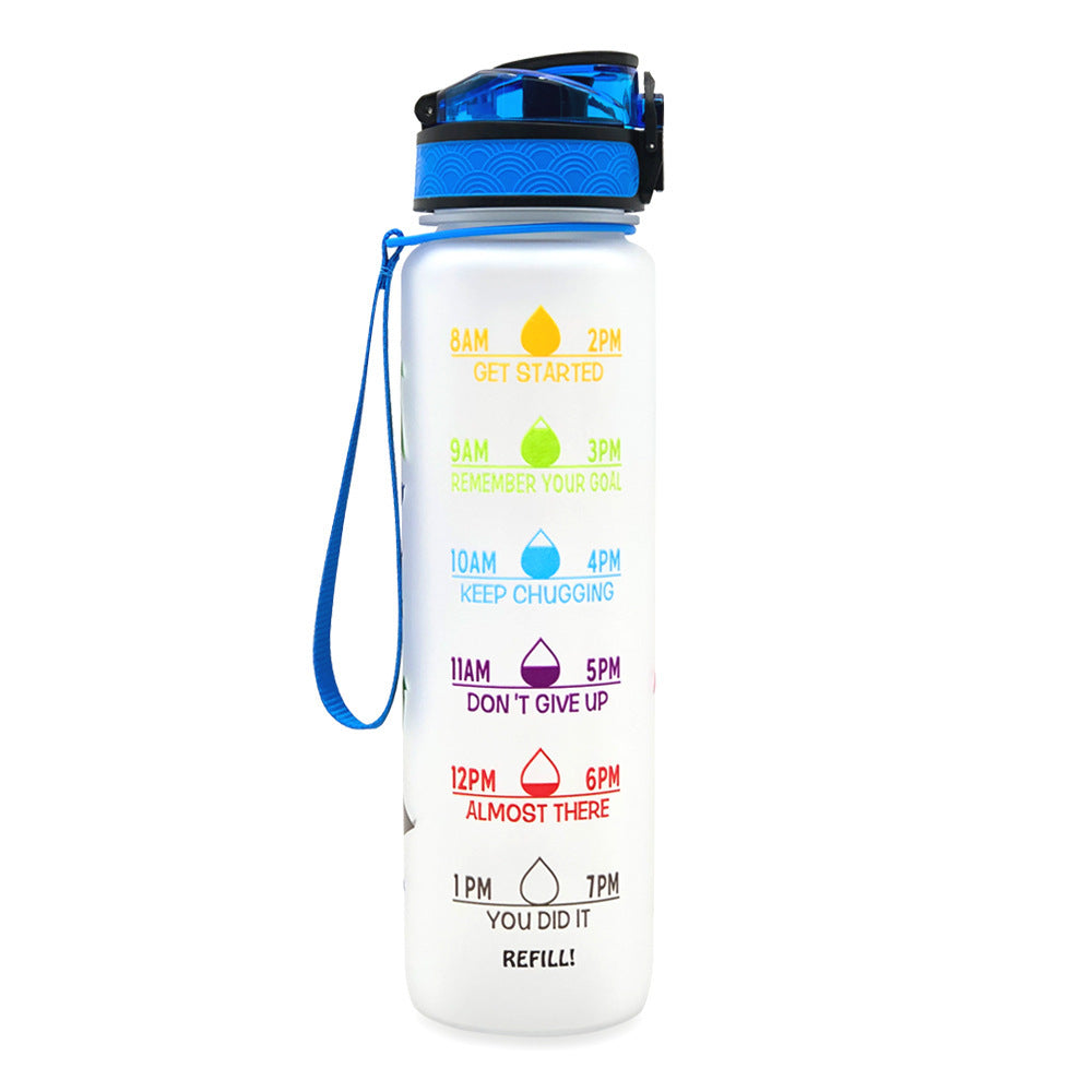 1L Tritan Water Bottle With Time Marker Bounce Cover Motivational Water Bottle Cycling Leakproof Cup For Sports Fitness Bottles - 𝓢𝓱𝓸𝓹𝓵𝓮𝓬𝔂