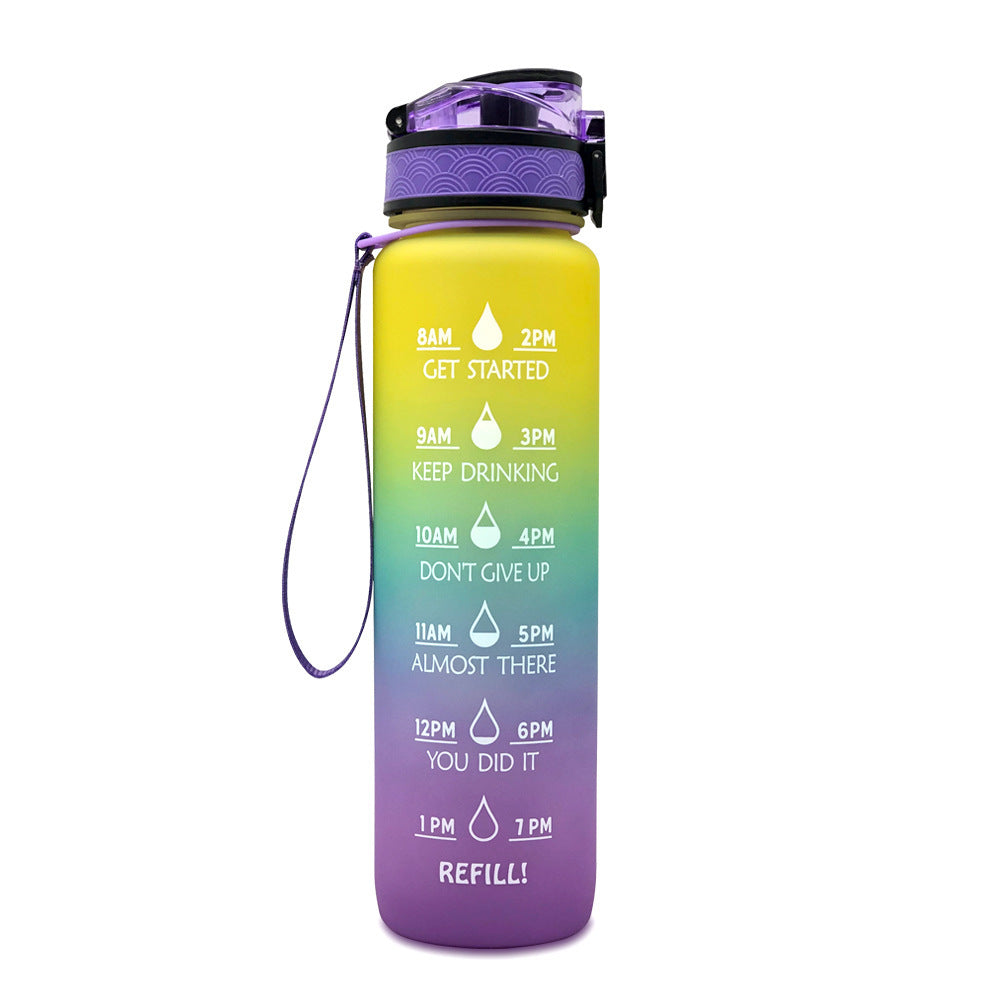 1L Tritan Water Bottle With Time Marker Bounce Cover Motivational Water Bottle Cycling Leakproof Cup For Sports Fitness Bottles - 𝓢𝓱𝓸𝓹𝓵𝓮𝓬𝔂