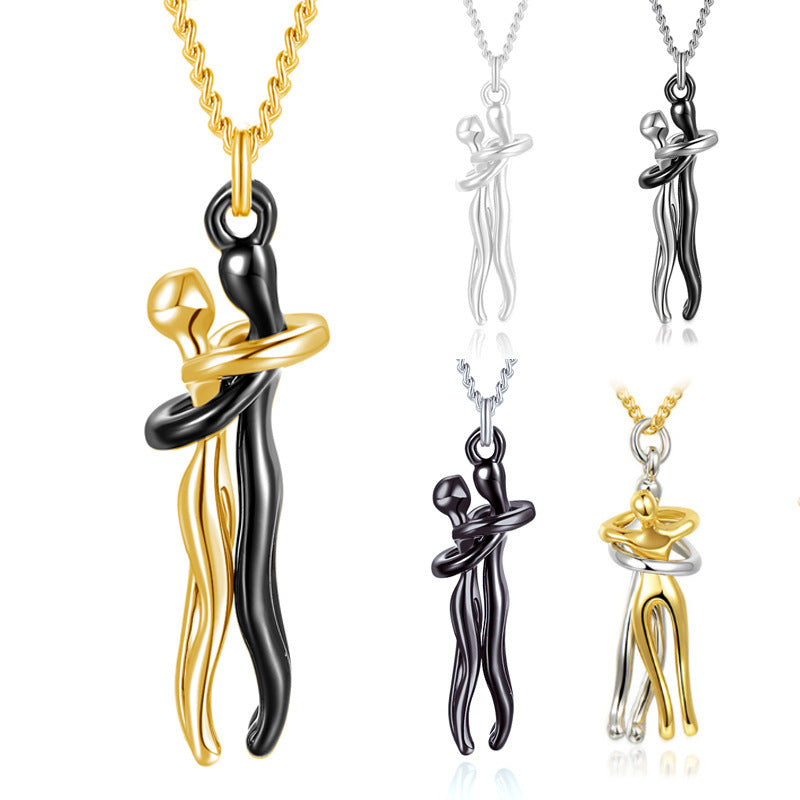 Hot Sale Affectionate Hug Necklace Couples Anniversary Valentine's Day  Gift Fashion Punk Street Style Pendant Necklace - 𝓢𝓱𝓸𝓹𝓵𝓮𝓬𝔂