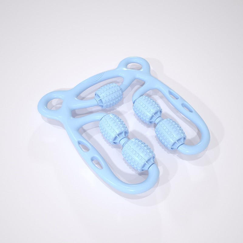 U Shape Trigger Point Massage Roller Full Body Massage Tool Arm Leg Neck Muscle Massager 4 Wheels Fitness Device For Sports - 𝓢𝓱𝓸𝓹𝓵𝓮𝓬𝔂