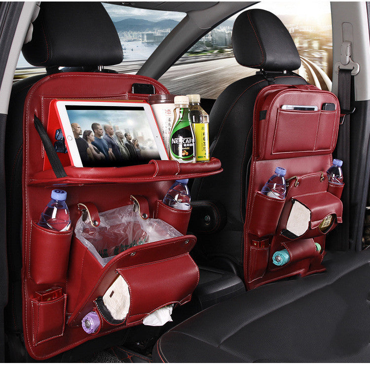 PU Leather Car Storage Bag Multifunction Seat Back Tray Hanging Bag Waterproof Car Organizer Automotive Interior Accessories - 𝓢𝓱𝓸𝓹𝓵𝓮𝓬𝔂