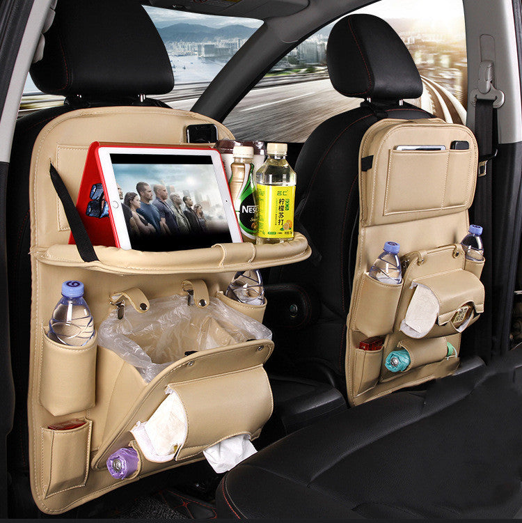 PU Leather Car Storage Bag Multifunction Seat Back Tray Hanging Bag Waterproof Car Organizer Automotive Interior Accessories - 𝓢𝓱𝓸𝓹𝓵𝓮𝓬𝔂