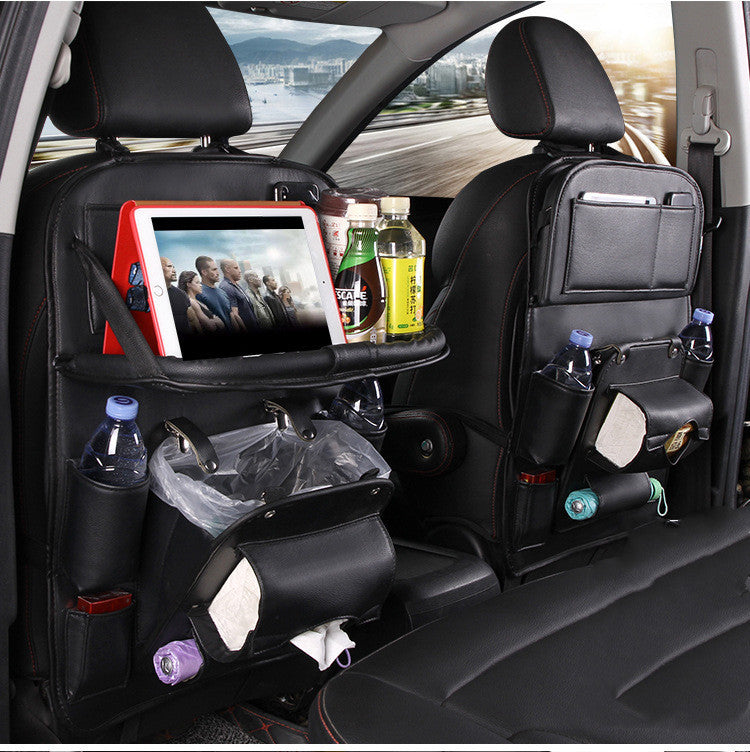 PU Leather Car Storage Bag Multifunction Seat Back Tray Hanging Bag Waterproof Car Organizer Automotive Interior Accessories - 𝓢𝓱𝓸𝓹𝓵𝓮𝓬𝔂