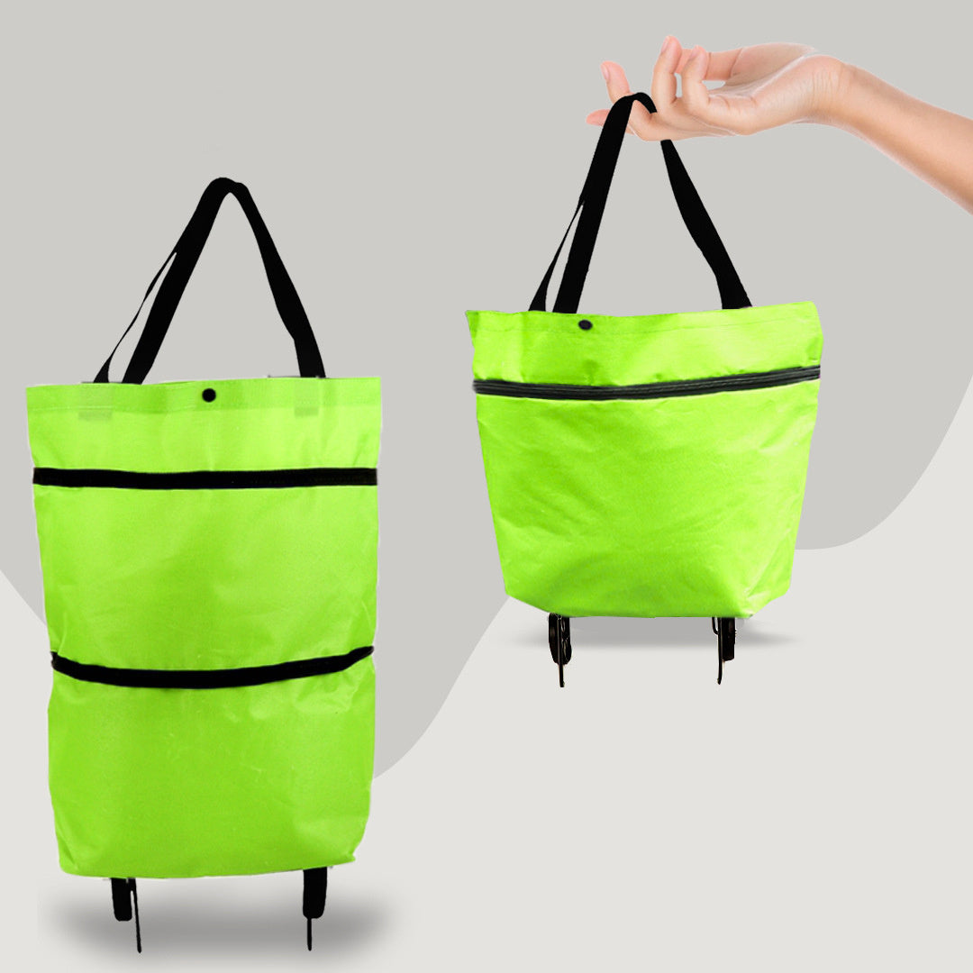 2 in 1 Foldable Shopping Cart with Wheels Premium Oxford Fabric Multifunction Shopping Bag Organizer High Capacity - 𝓢𝓱𝓸𝓹𝓵𝓮𝓬𝔂