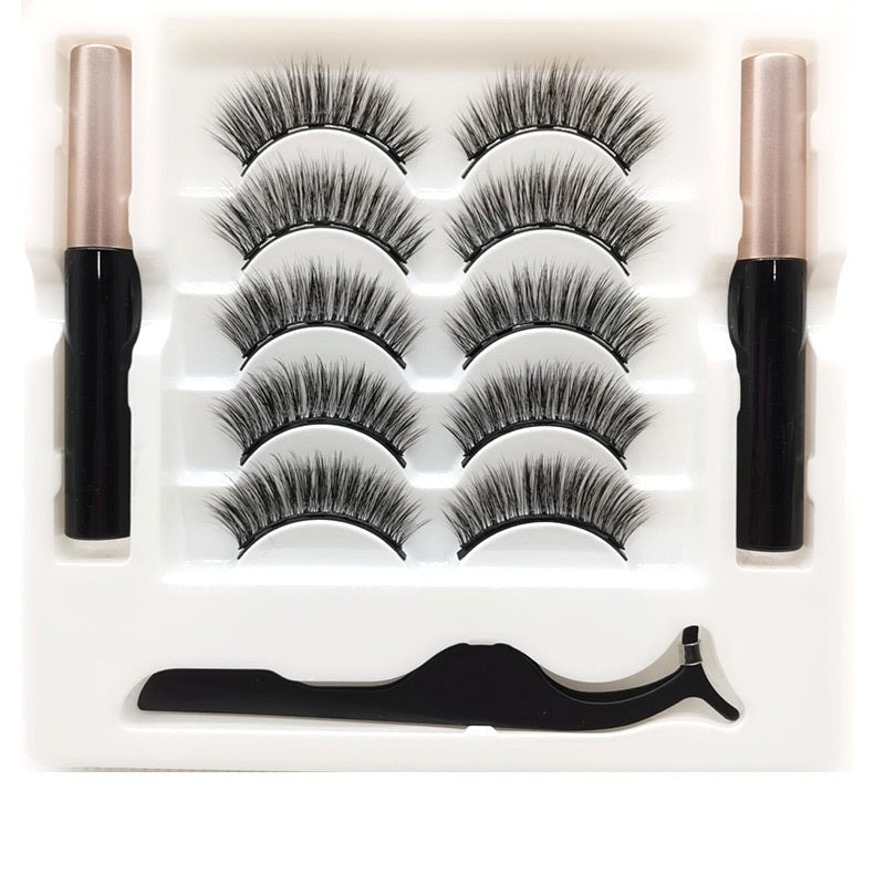Magnetic Eyelashes Eyeliner Set Long Lasting False Mink Waterproof Eye Lashes Extension Reusable Beauty Makeup Tool - 𝓢𝓱𝓸𝓹𝓵𝓮𝓬𝔂