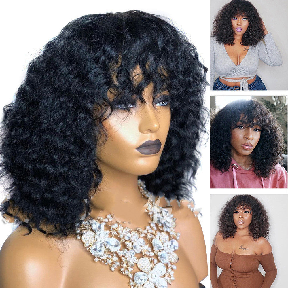 European And American Wig Ladies Kinky Curly Short Curly Hair - 𝓢𝓱𝓸𝓹𝓵𝓮𝓬𝔂