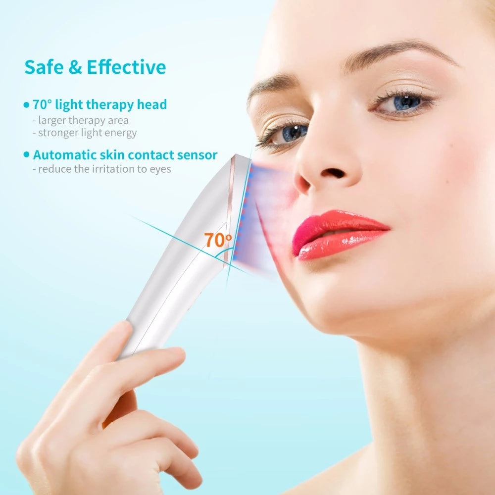 Acne Light Therapy Xpreen Wireless Rechargeable Light Acne Treatment Device Acne Clearing Eraser with Blue Light and Red Light - 𝓢𝓱𝓸𝓹𝓵𝓮𝓬𝔂