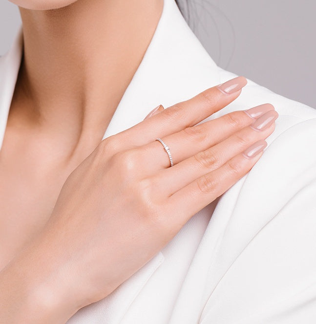 S925 Sterling Silver All-Match Simple Korean Trendy Micro-Inlaid Index Finger Ring Fashion Jewelry - 𝓢𝓱𝓸𝓹𝓵𝓮𝓬𝔂