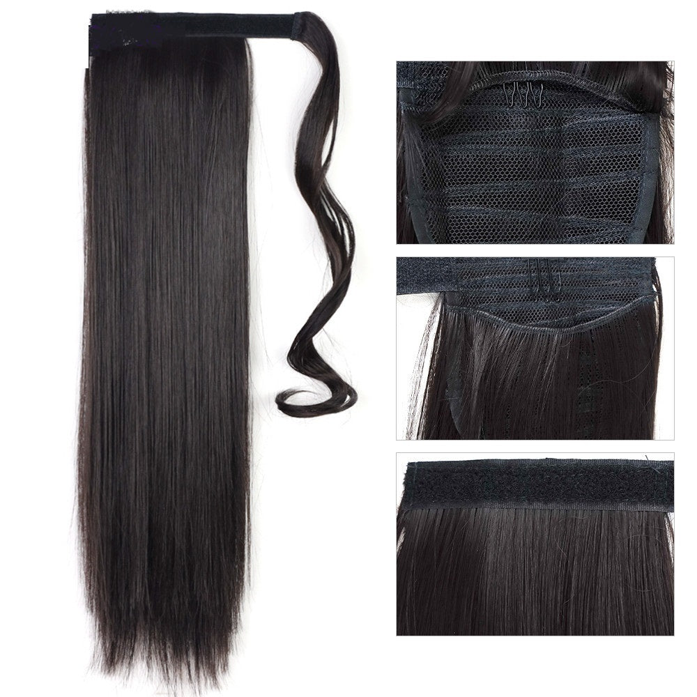 Long Straight Wrap Around Clip In Ponytail Hair Extension Heat Resistant Synthetic Tail Fake Hair - 𝓢𝓱𝓸𝓹𝓵𝓮𝓬𝔂