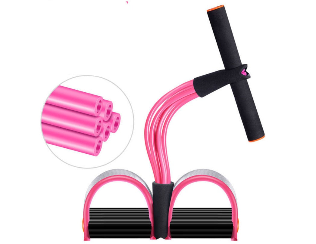 Natural Latex Foot Pedal Elastic Pull Rope with Handle Fitness Equipment Bodybuilding Expander - 𝓢𝓱𝓸𝓹𝓵𝓮𝓬𝔂