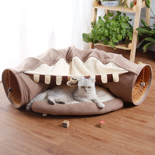 Pet Cats Tunnel Interactive Play Toy Mobile Collapsible Ferrets Rabbit Bed tunnels Indoor Toys Kitten Exercising Products - 𝓢𝓱𝓸𝓹𝓵𝓮𝓬𝔂