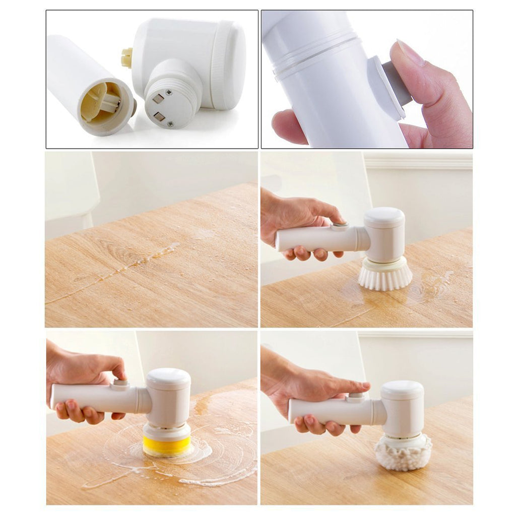 Electric Cleaning Brush Magic Brush Electric Bathtub Brush Housework 5 In 1 Cleaning Brush Electric Bathtub Brush Cleaning Brushes - 𝓢𝓱𝓸𝓹𝓵𝓮𝓬𝔂