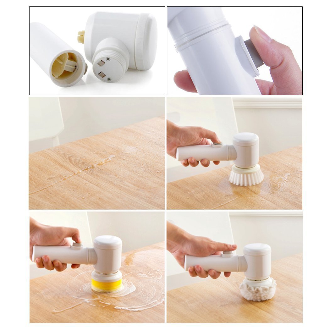 Electric Cleaning Brush Magic Brush Electric Bathtub Brush Housework 5 In 1 Cleaning Brush Electric Bathtub Brush Cleaning Brushes - 𝓢𝓱𝓸𝓹𝓵𝓮𝓬𝔂