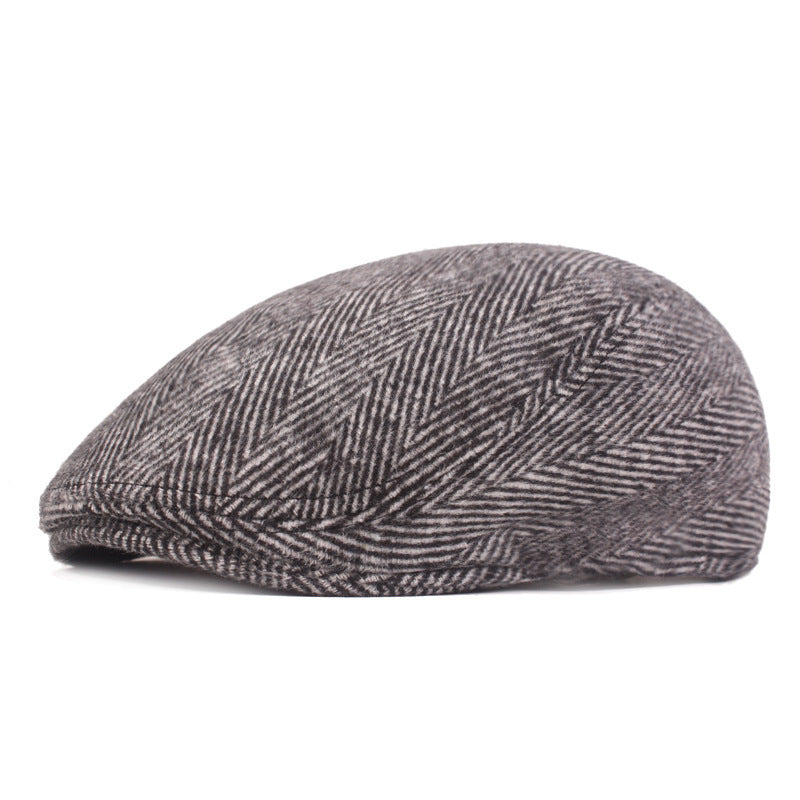 Herringbone Beret, Simple Cap For Men And Women, Autumn And Winter Hat, Old Man Hat - 𝓢𝓱𝓸𝓹𝓵𝓮𝓬𝔂