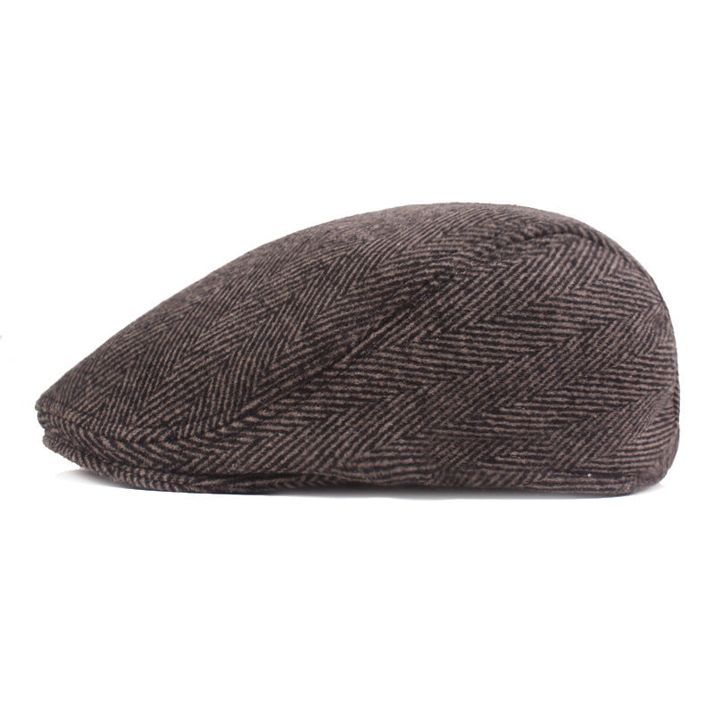 Herringbone Beret, Simple Cap For Men And Women, Autumn And Winter Hat, Old Man Hat - 𝓢𝓱𝓸𝓹𝓵𝓮𝓬𝔂