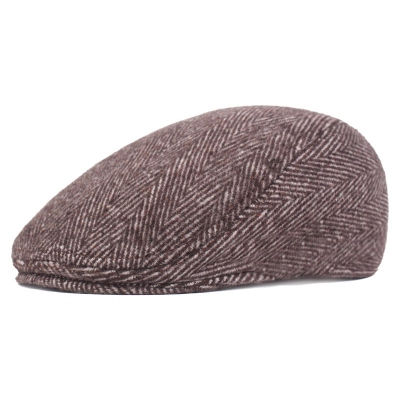 Herringbone Beret, Simple Cap For Men And Women, Autumn And Winter Hat, Old Man Hat - 𝓢𝓱𝓸𝓹𝓵𝓮𝓬𝔂