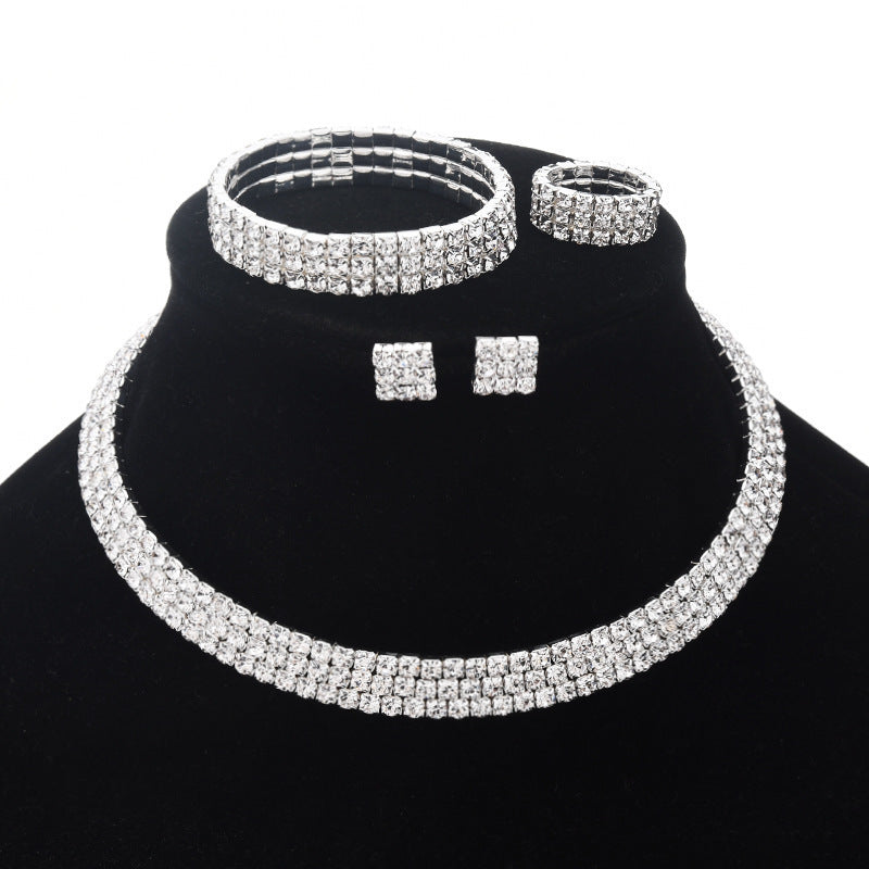 Exaggerated Claw Diamond Beaded Four-Piece Set Multilayer Necklace - 𝓢𝓱𝓸𝓹𝓵𝓮𝓬𝔂