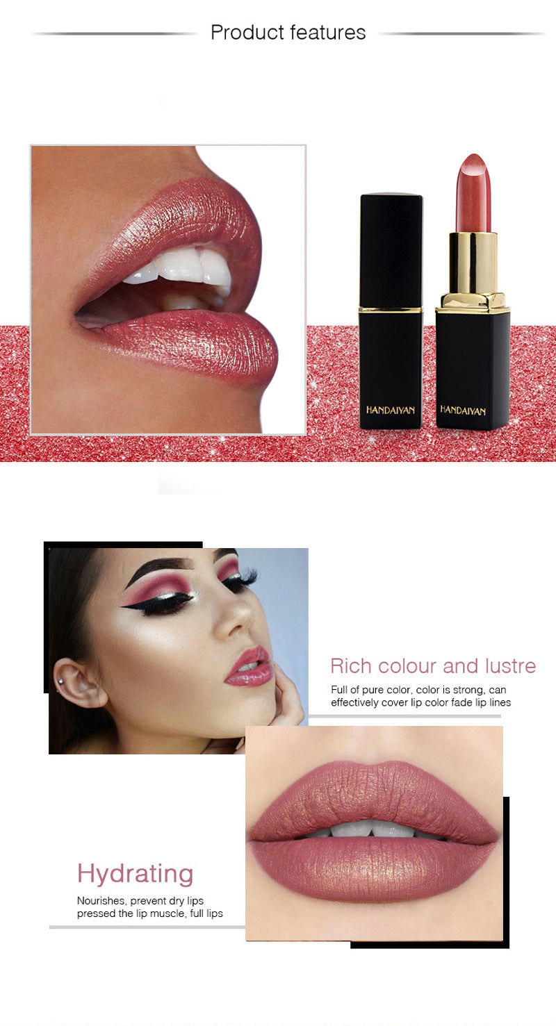 Shiny Metallic Lipstick Pearlescent Color Temperature Change Lipstick Gilt Lipstick - 𝓢𝓱𝓸𝓹𝓵𝓮𝓬𝔂