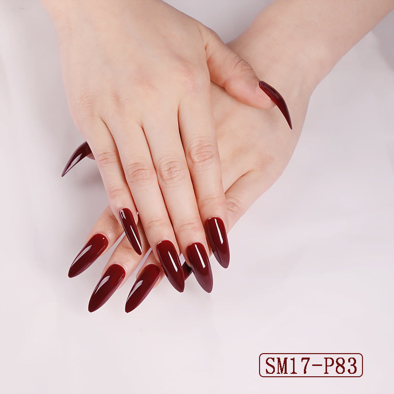 Long Pointed False Nails Solid Color Nails Salon Nails Almond Nail Patches Finger Nails - 𝓢𝓱𝓸𝓹𝓵𝓮𝓬𝔂