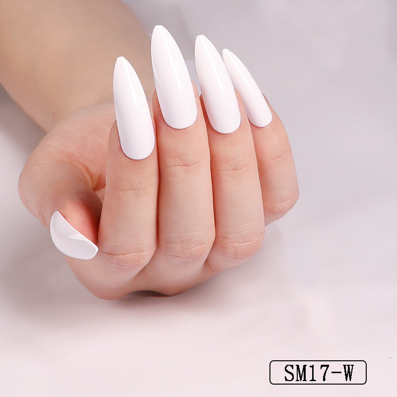 Long Pointed False Nails Solid Color Nails Salon Nails Almond Nail Patches Finger Nails - 𝓢𝓱𝓸𝓹𝓵𝓮𝓬𝔂