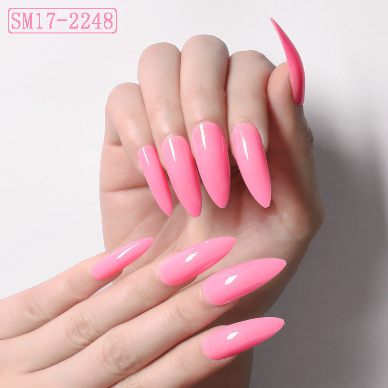 Long Pointed False Nails Solid Color Nails Salon Nails Almond Nail Patches Finger Nails - 𝓢𝓱𝓸𝓹𝓵𝓮𝓬𝔂