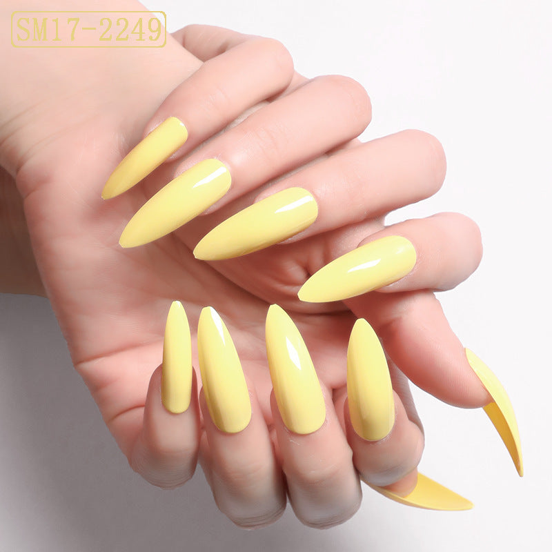 Long Pointed False Nails Solid Color Nails Salon Nails Almond Nail Patches Finger Nails - 𝓢𝓱𝓸𝓹𝓵𝓮𝓬𝔂