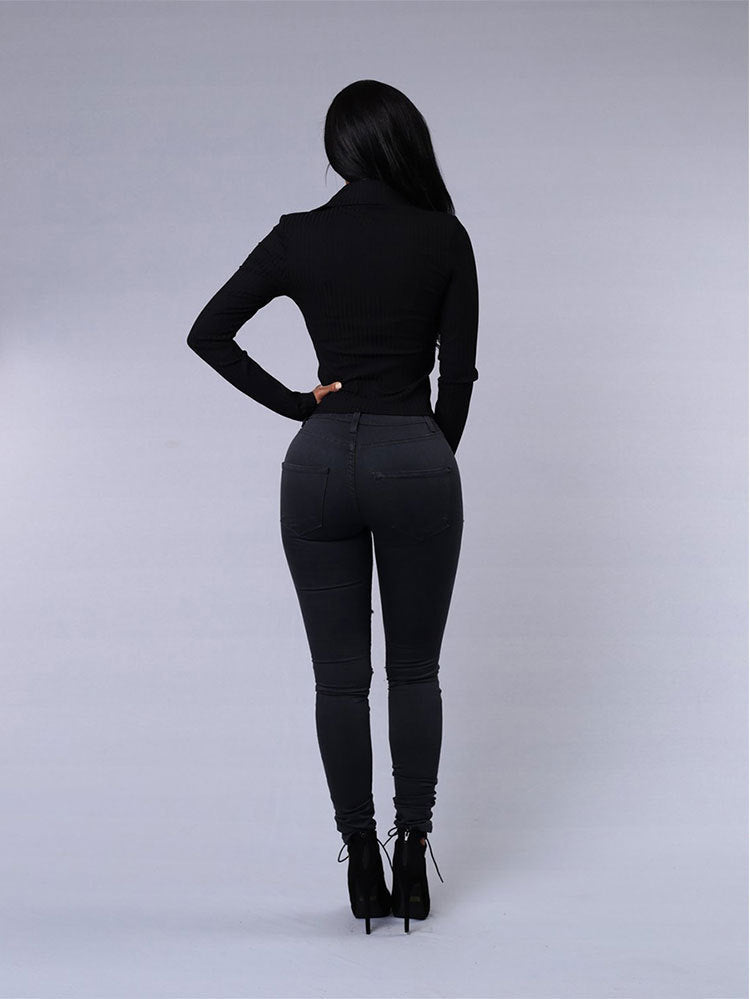 High Quality Women Casual Hole Jeans High Waist Skinny Pant Pencil Jeans Ripped Sexy Female Girls Trousers Denim Jeans - 𝓢𝓱𝓸𝓹𝓵𝓮𝓬𝔂