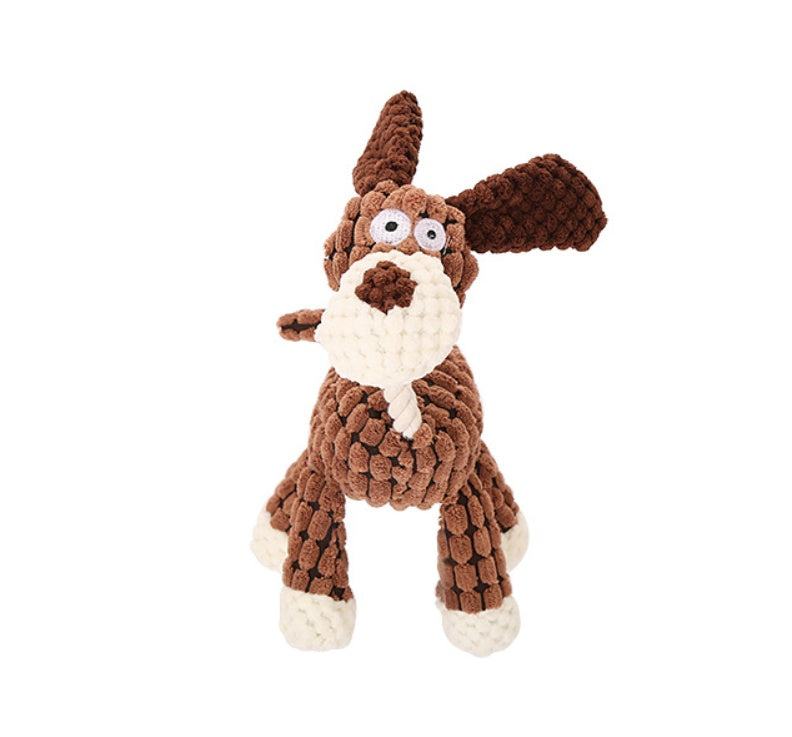 Pet Toy Donkey Shape Corduroy Chew Toy For Dogs Puppy Squeaker Squeaky Plush Bone Molar Dog Toy Pet Training Dog - 𝓢𝓱𝓸𝓹𝓵𝓮𝓬𝔂