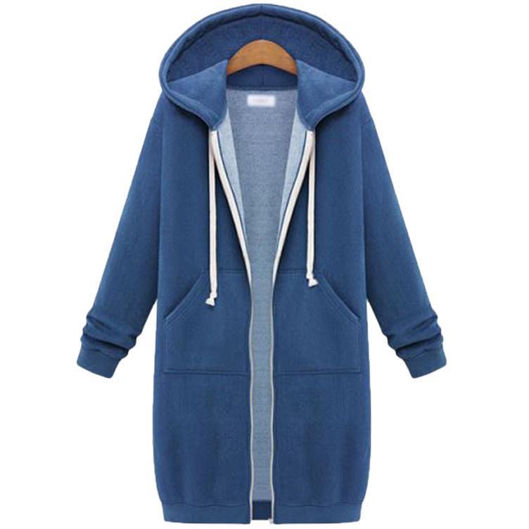 Hooded long-sleeved winter sweater women's jacket in a long thick shirt - 𝓢𝓱𝓸𝓹𝓵𝓮𝓬𝔂