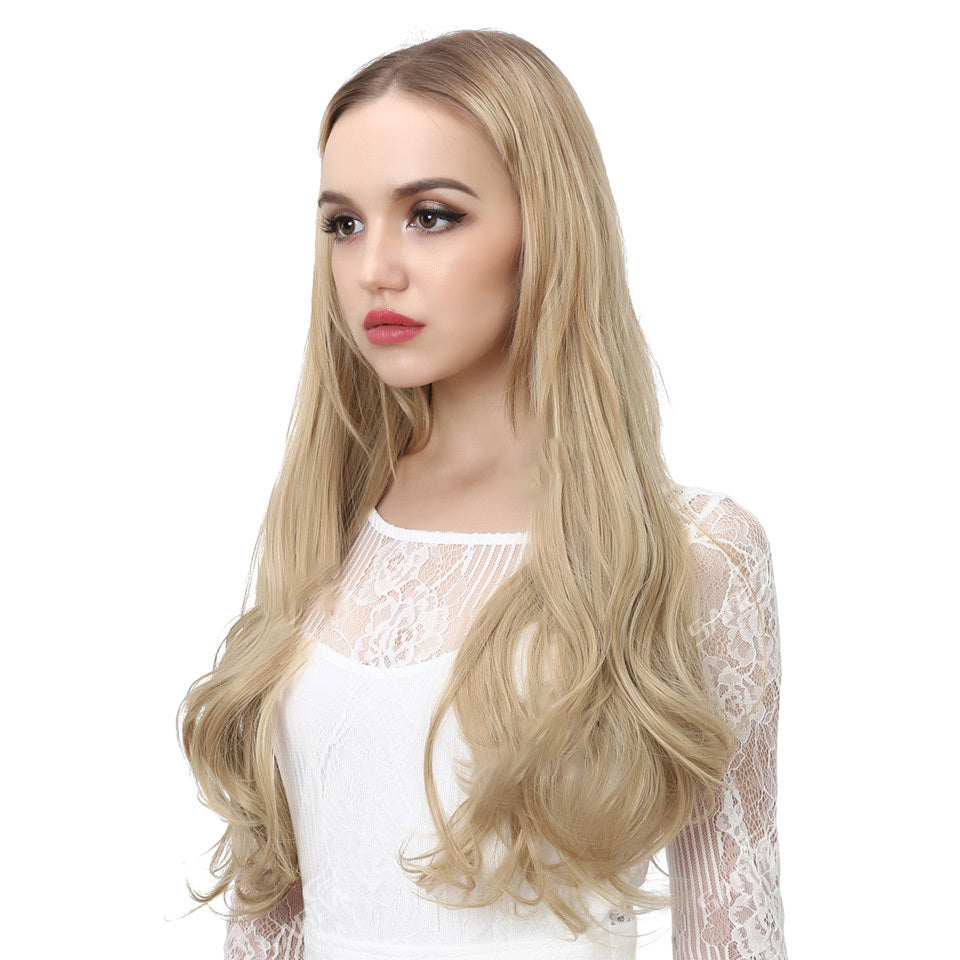 Wig Female Fish Line Type Long Curly Hair Chemical Fiber Extension Piece Matte High Temperature Silk Fish Silk Thread Wig Piece - 𝓢𝓱𝓸𝓹𝓵𝓮𝓬𝔂