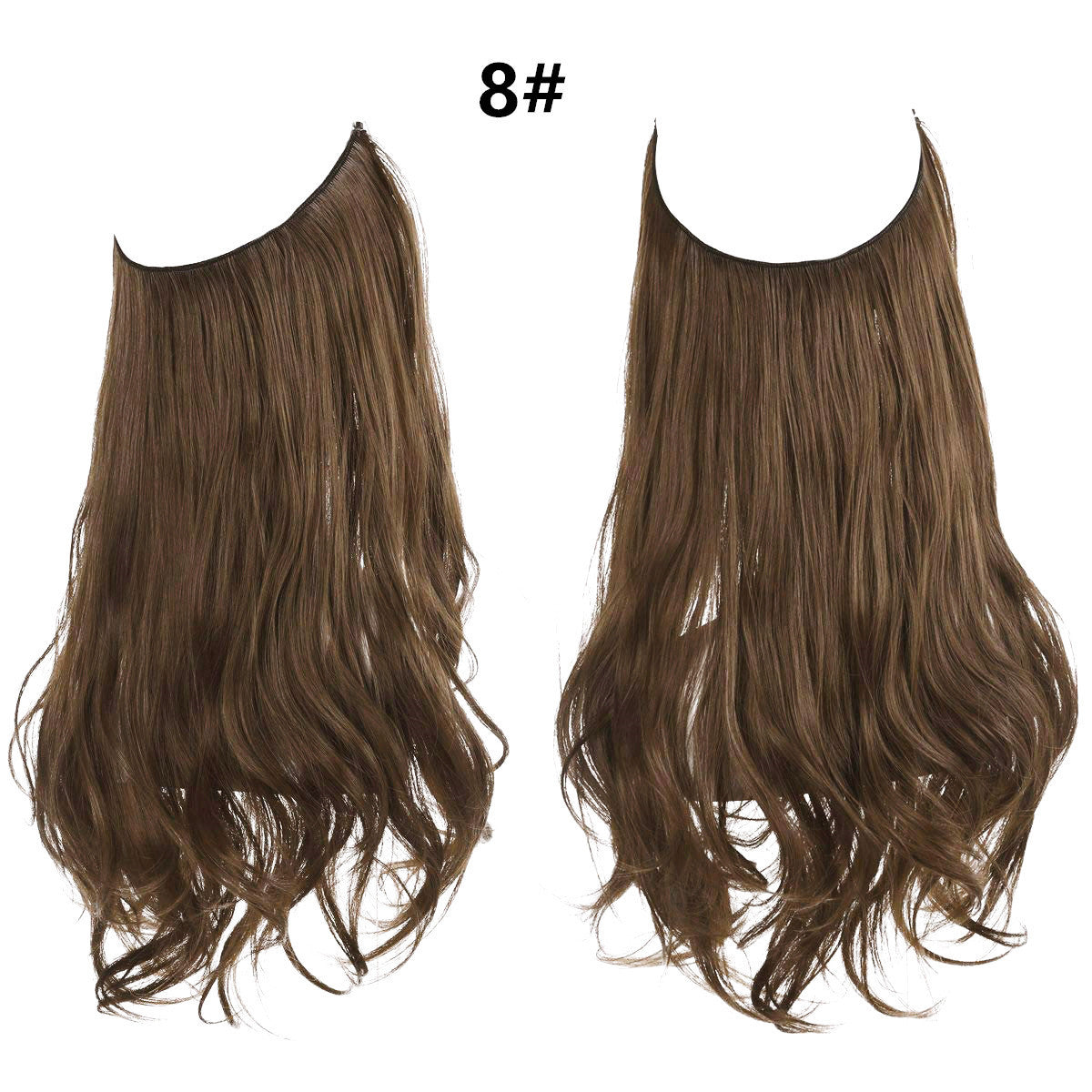 Wig Female Fish Line Type Long Curly Hair Chemical Fiber Extension Piece Matte High Temperature Silk Fish Silk Thread Wig Piece - 𝓢𝓱𝓸𝓹𝓵𝓮𝓬𝔂