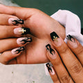 Short Ballet Black Flame French Wearing Nail Fake Nail Nail Patch Waterproof Nail Patch Removable Nail Patch - 𝓢𝓱𝓸𝓹𝓵𝓮𝓬𝔂