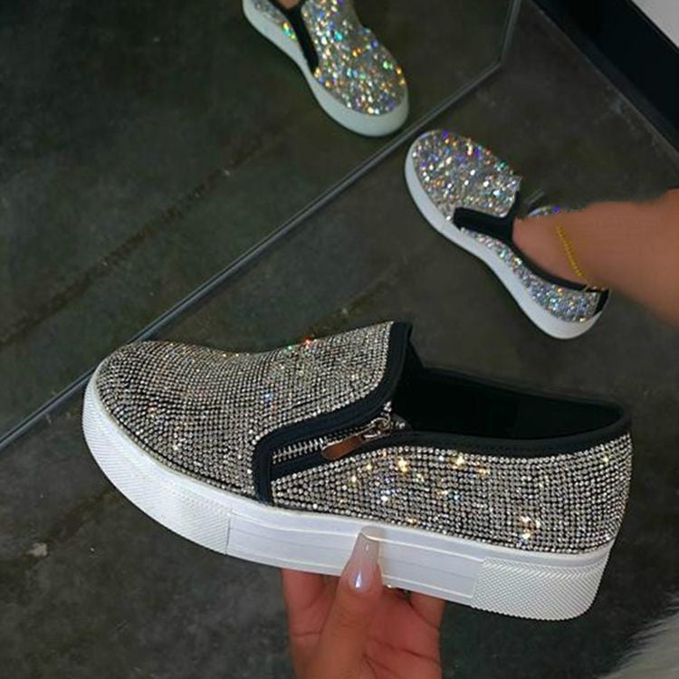Large Size Rhinestone Flat Casual Single Shoes One Pedal Lazy Shoes - 𝓢𝓱𝓸𝓹𝓵𝓮𝓬𝔂