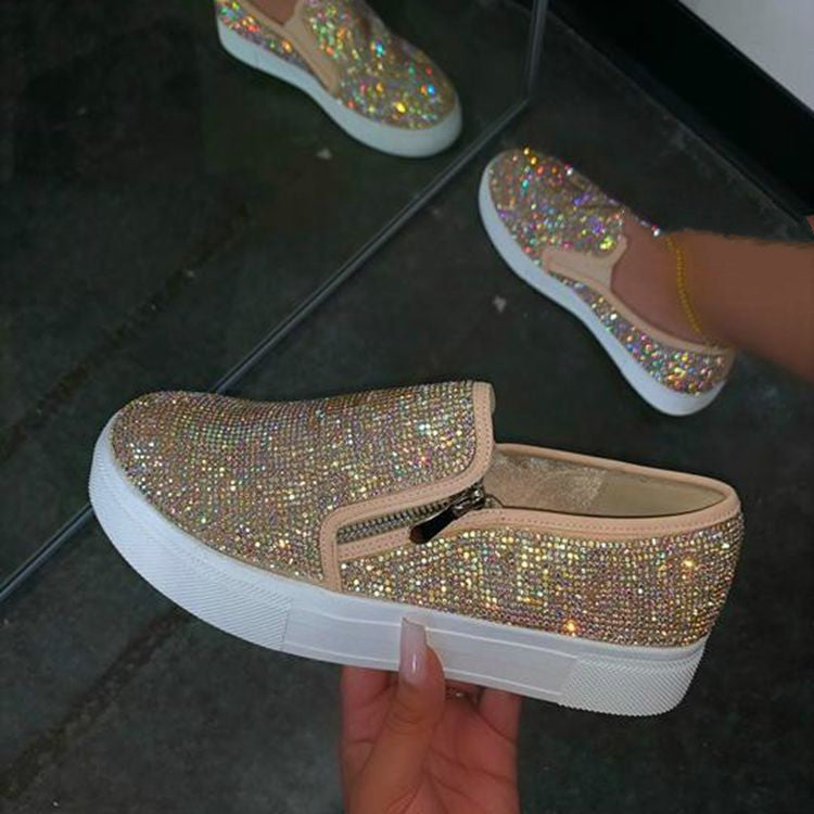 Large Size Rhinestone Flat Casual Single Shoes One Pedal Lazy Shoes - 𝓢𝓱𝓸𝓹𝓵𝓮𝓬𝔂