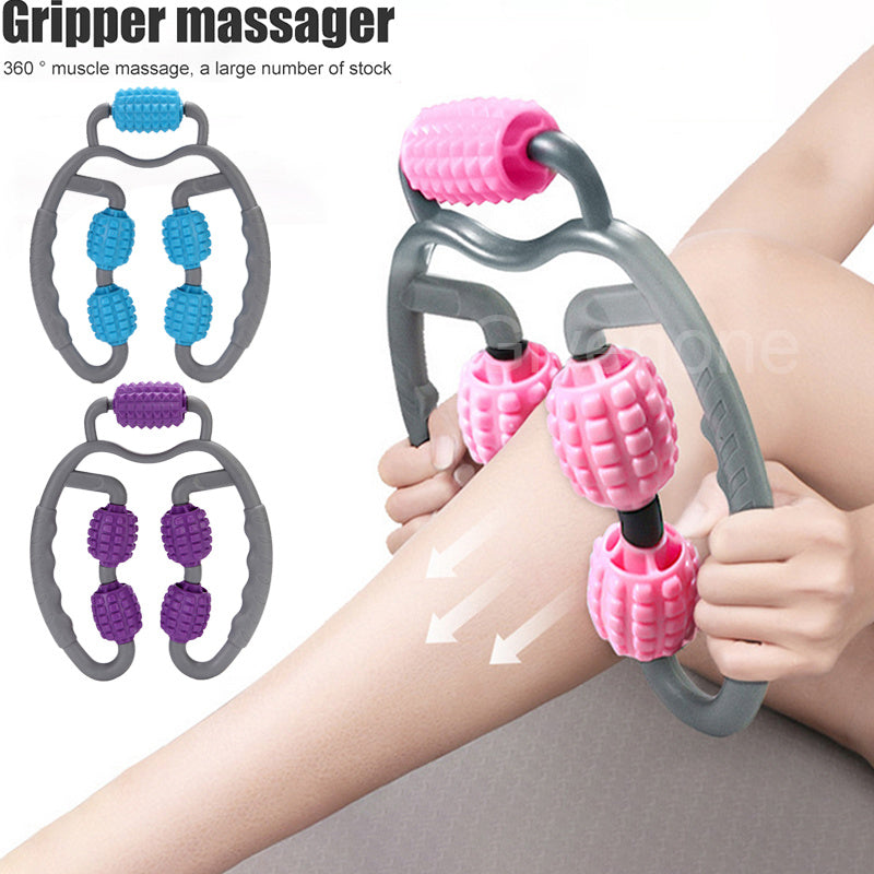 U Shape Trigger Point Massage Roller Full Body Massage Tool Arm Leg Neck Muscle Massager 4 Wheels Fitness Device For Sports - 𝓢𝓱𝓸𝓹𝓵𝓮𝓬𝔂