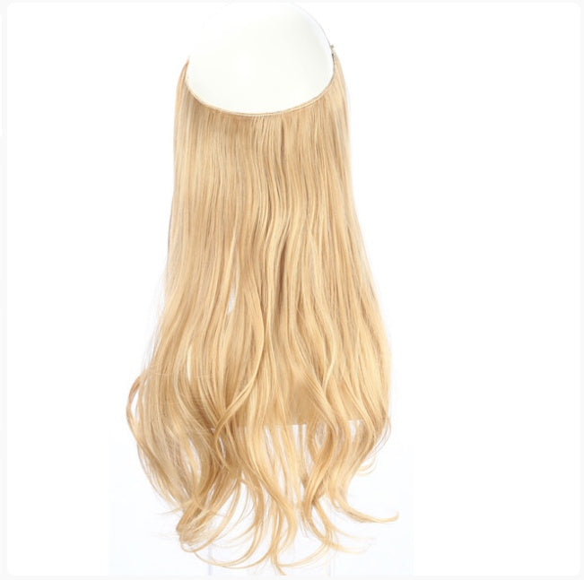 Wig Female Fish Line Type Long Curly Hair Chemical Fiber Extension Piece Matte High Temperature Silk Fish Silk Thread Wig Piece - 𝓢𝓱𝓸𝓹𝓵𝓮𝓬𝔂