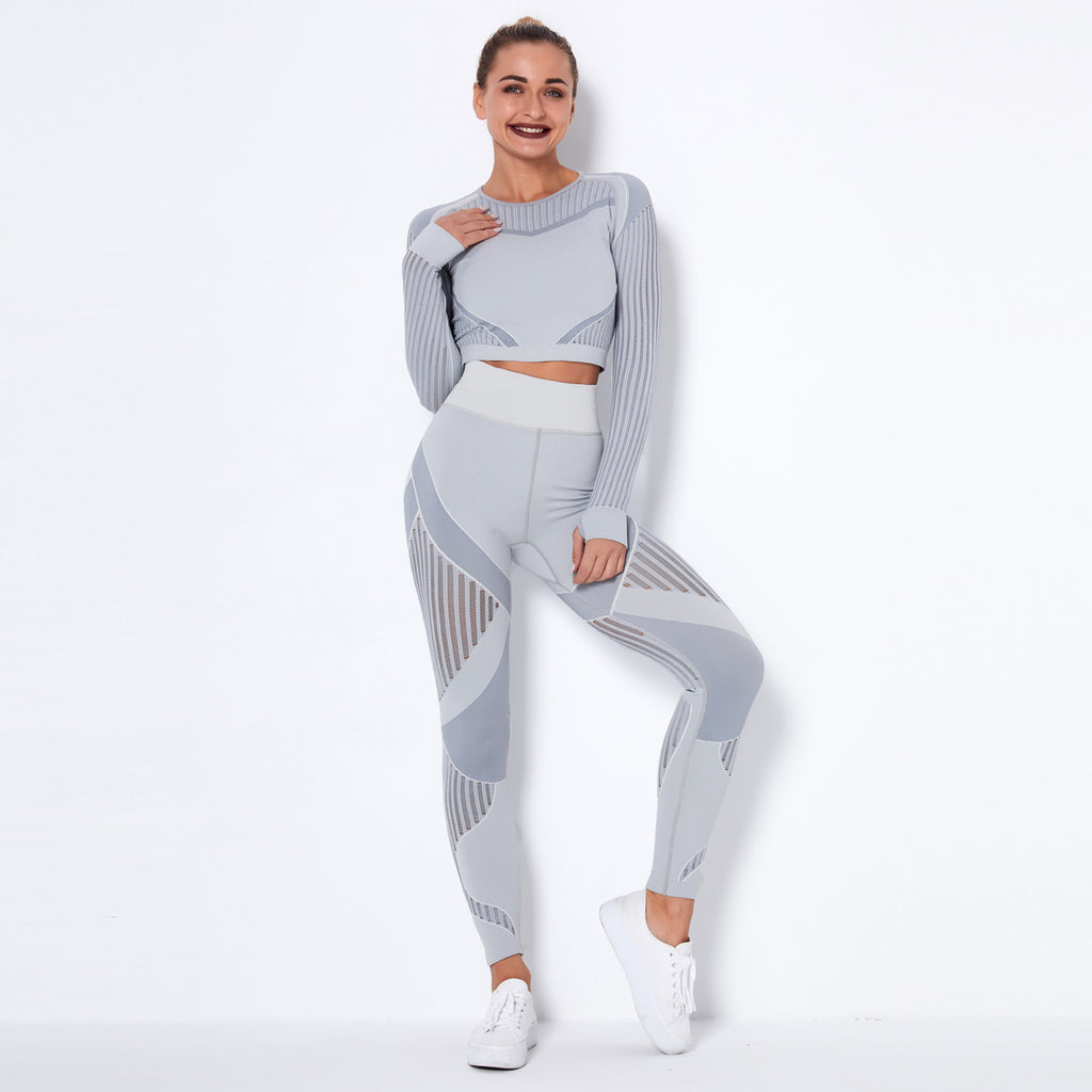 Seamless Knitted Absorbent Yoga Long-Sleeved Suit Yoga Wearsuit - 𝓢𝓱𝓸𝓹𝓵𝓮𝓬𝔂