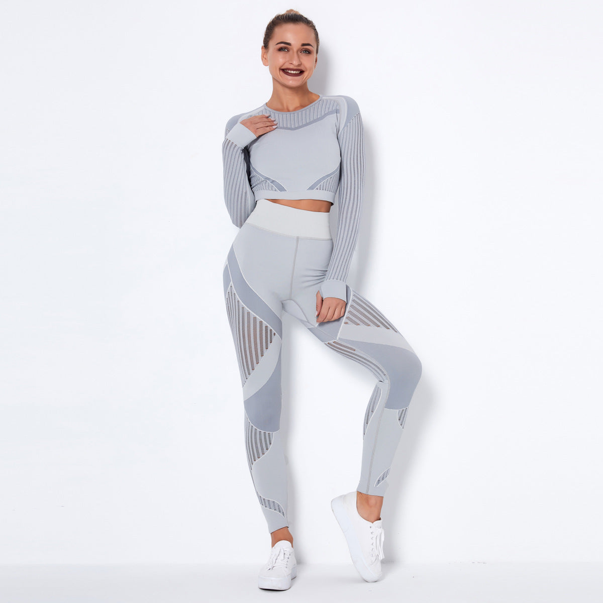 Seamless Knitted Absorbent Yoga Long-Sleeved Suit Yoga Wearsuit - 𝓢𝓱𝓸𝓹𝓵𝓮𝓬𝔂