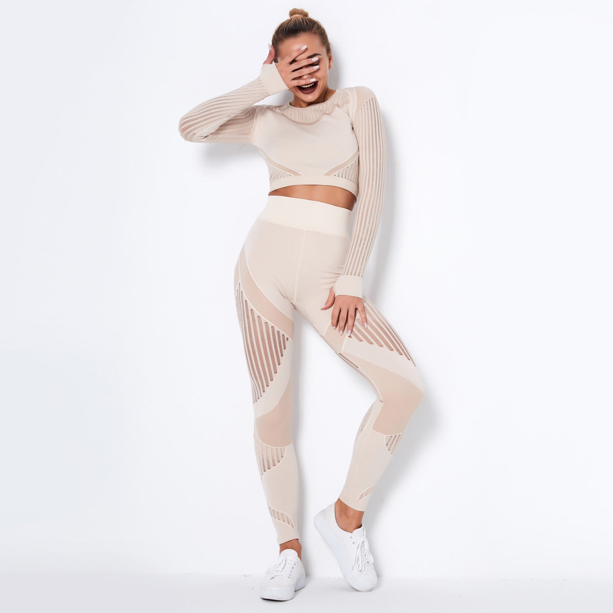 Seamless Knitted Absorbent Yoga Long-Sleeved Suit Yoga Wearsuit - 𝓢𝓱𝓸𝓹𝓵𝓮𝓬𝔂