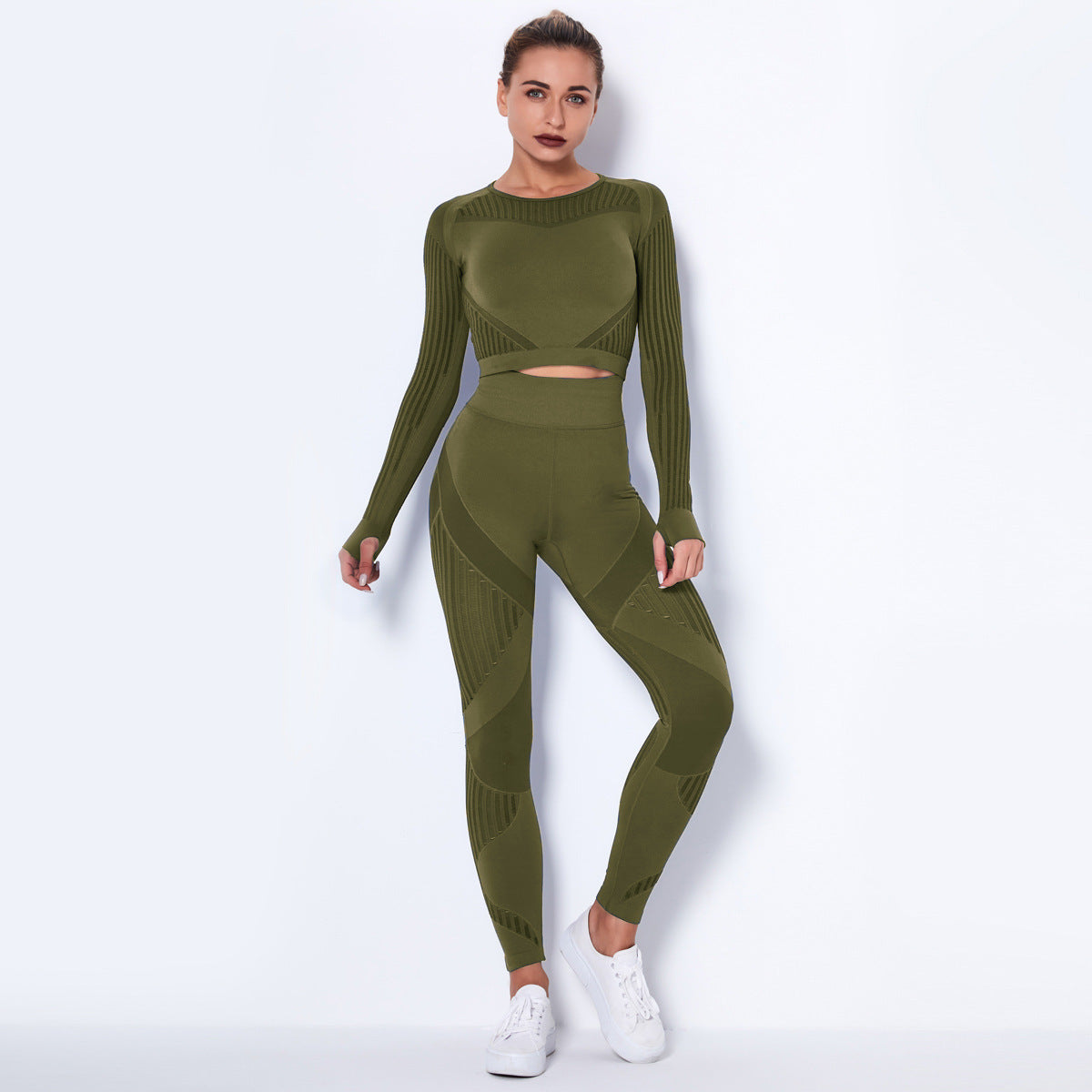 Seamless Knitted Absorbent Yoga Long-Sleeved Suit Yoga Wearsuit - 𝓢𝓱𝓸𝓹𝓵𝓮𝓬𝔂