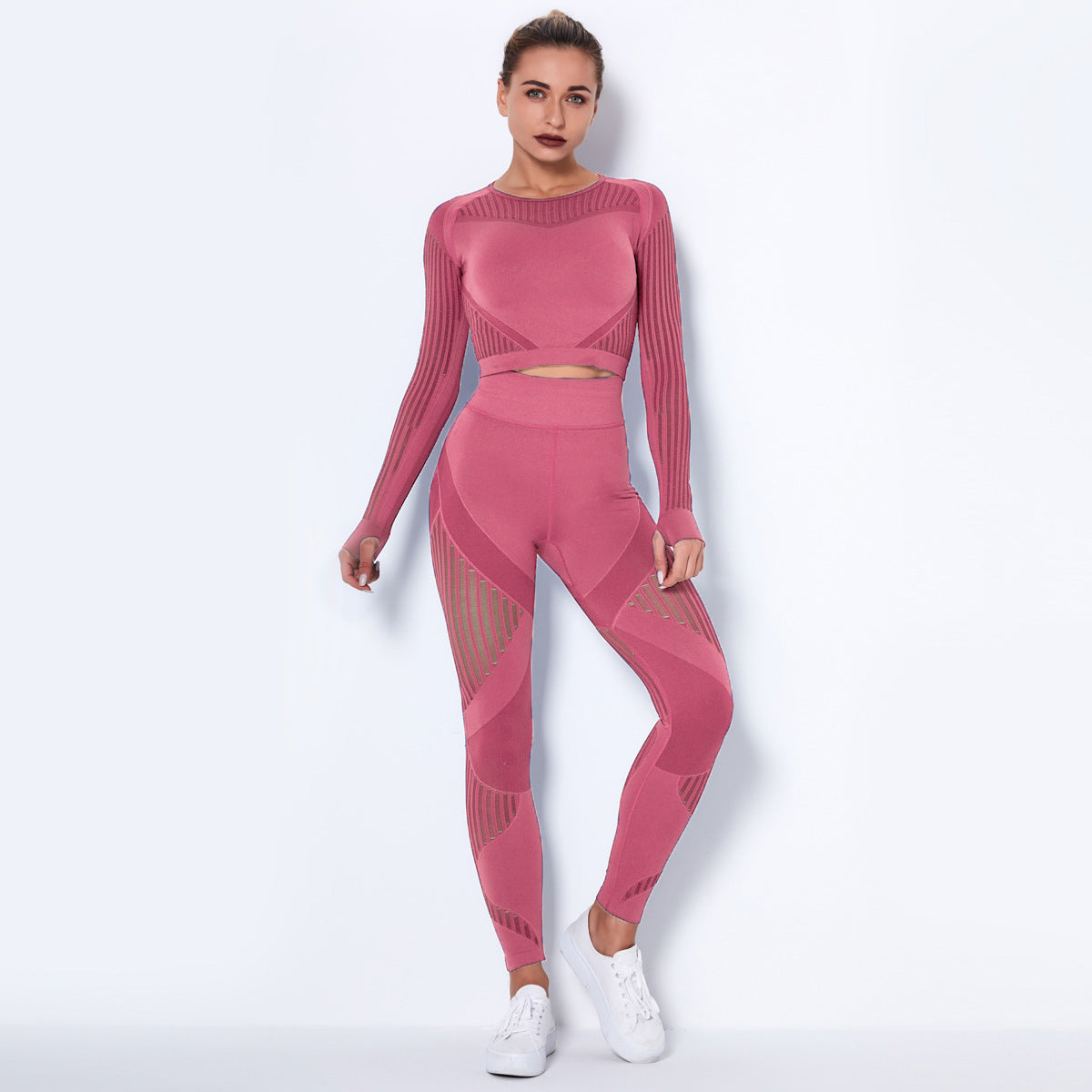 Seamless Knitted Absorbent Yoga Long-Sleeved Suit Yoga Wearsuit - 𝓢𝓱𝓸𝓹𝓵𝓮𝓬𝔂