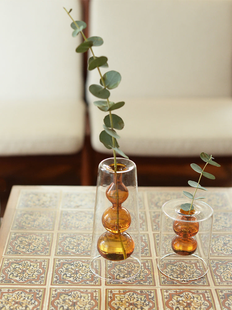 Retro Stained Glass Vase Gourd Hydroponic Flower Plant - 𝓢𝓱𝓸𝓹𝓵𝓮𝓬𝔂